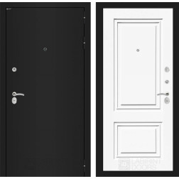 Входная дверь Лабиринт Классик 26 (Шагрень черная / Эмаль белая RAL 9003)