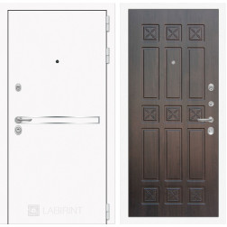Входная металлическая дверь Лабиринт Line White 16 (Шагрень белая / Алмон 28)